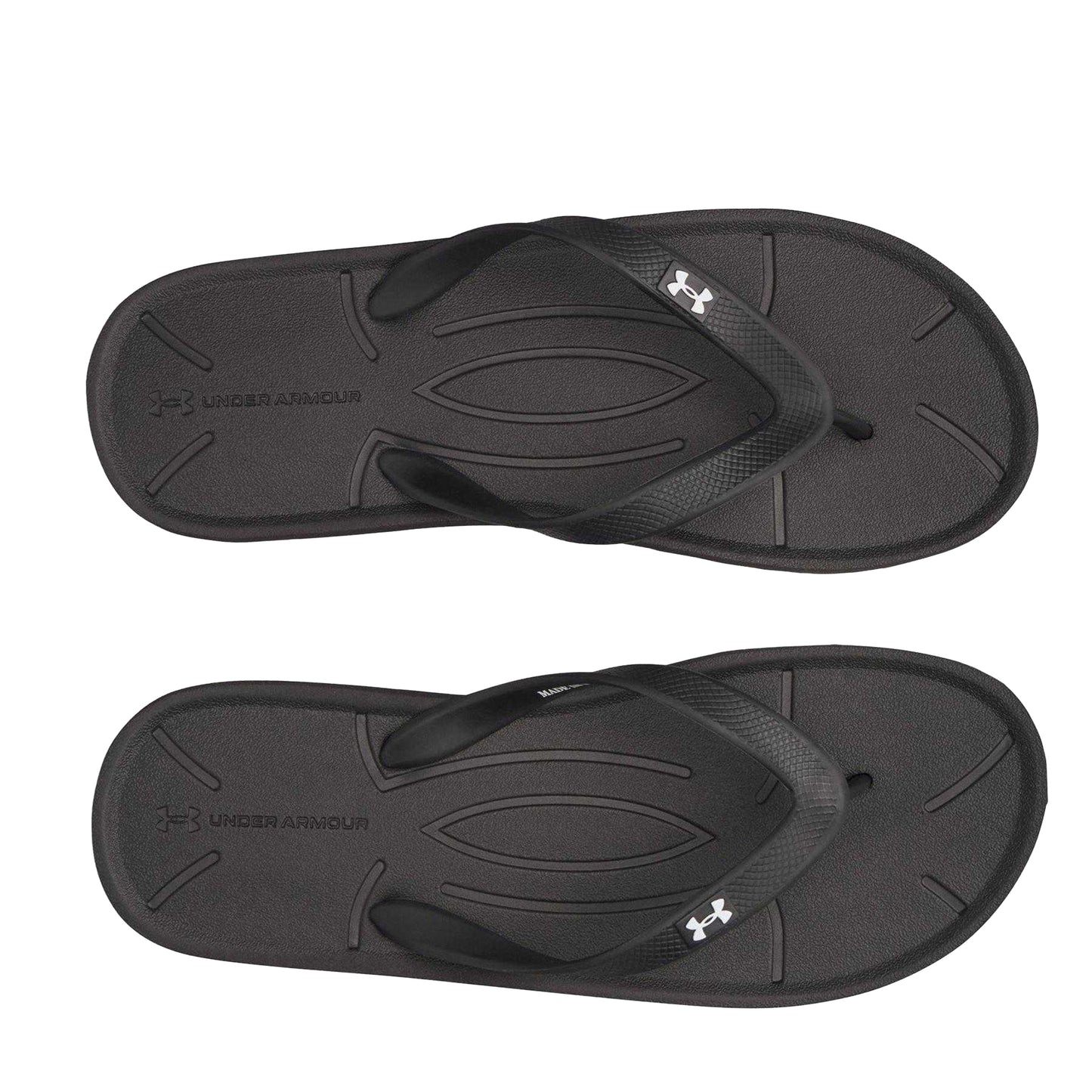 Black - Side - Under Armour Mens Flip Flops