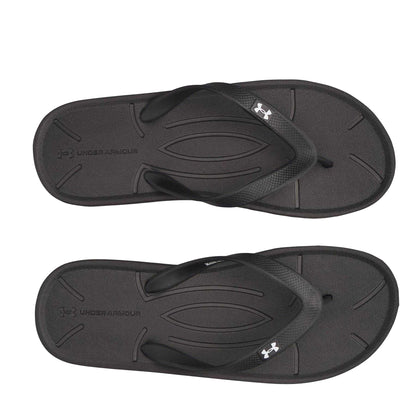 Black - Side - Under Armour Mens Flip Flops