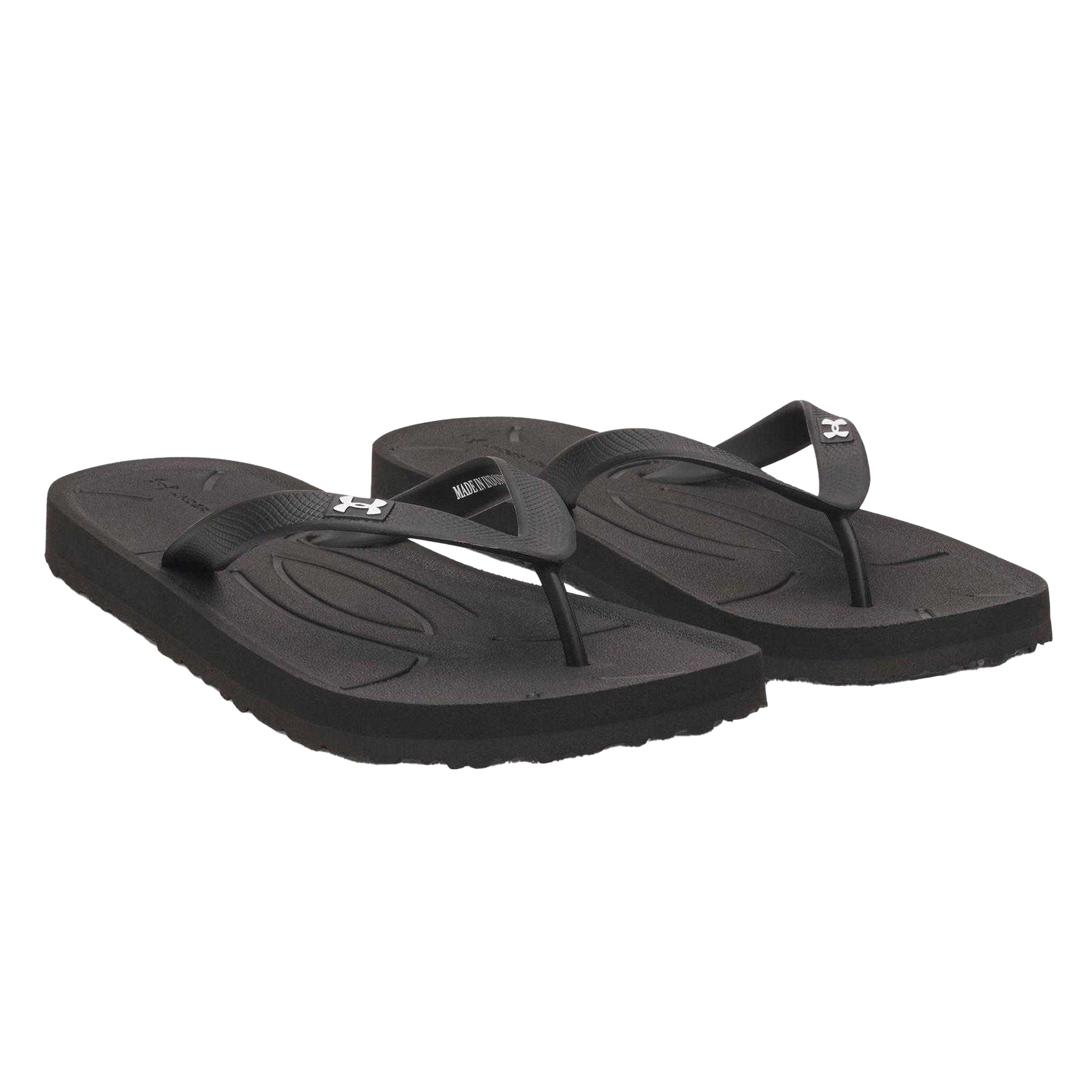 Black - Pack Shot - Under Armour Mens Flip Flops