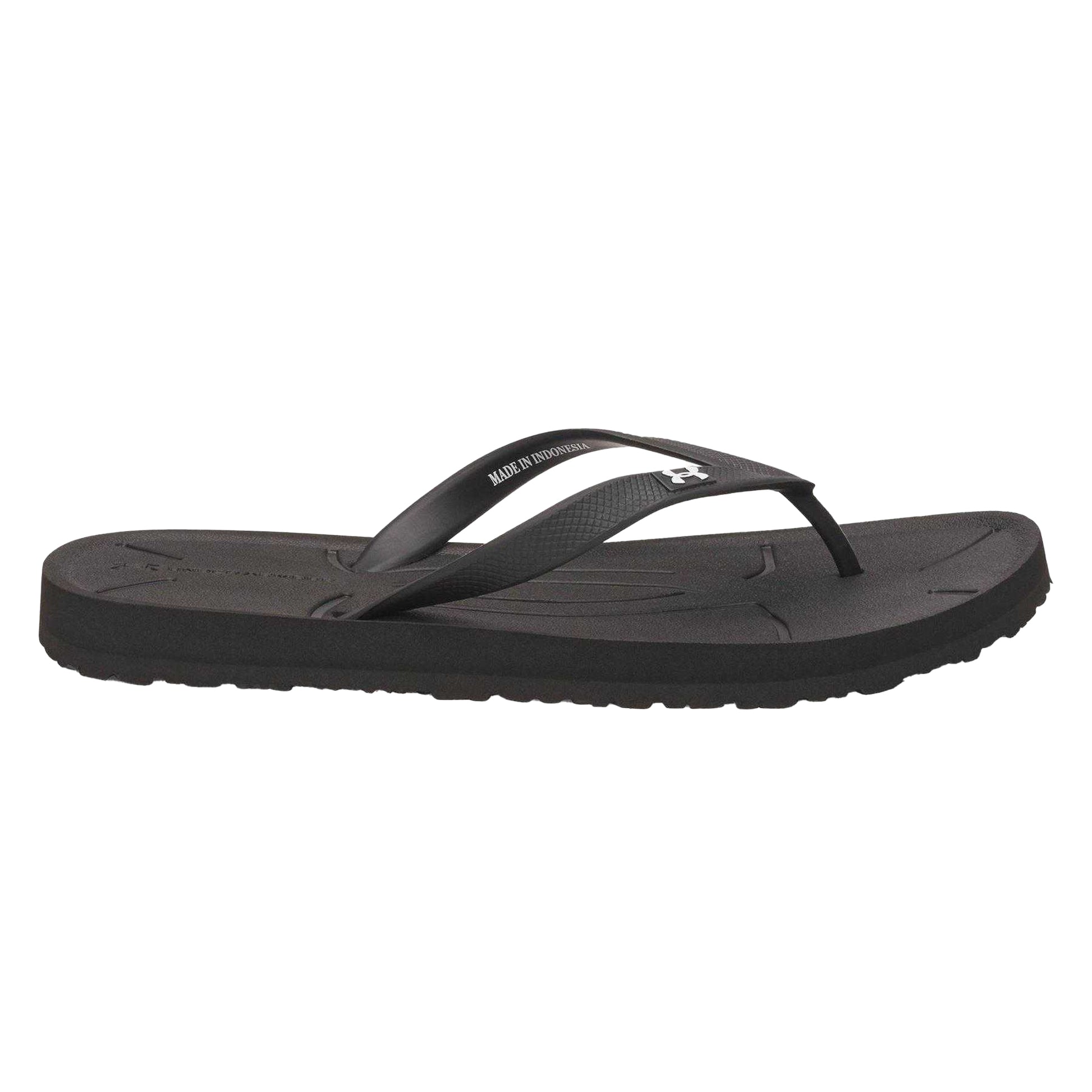 Black - Front - Under Armour Mens Flip Flops