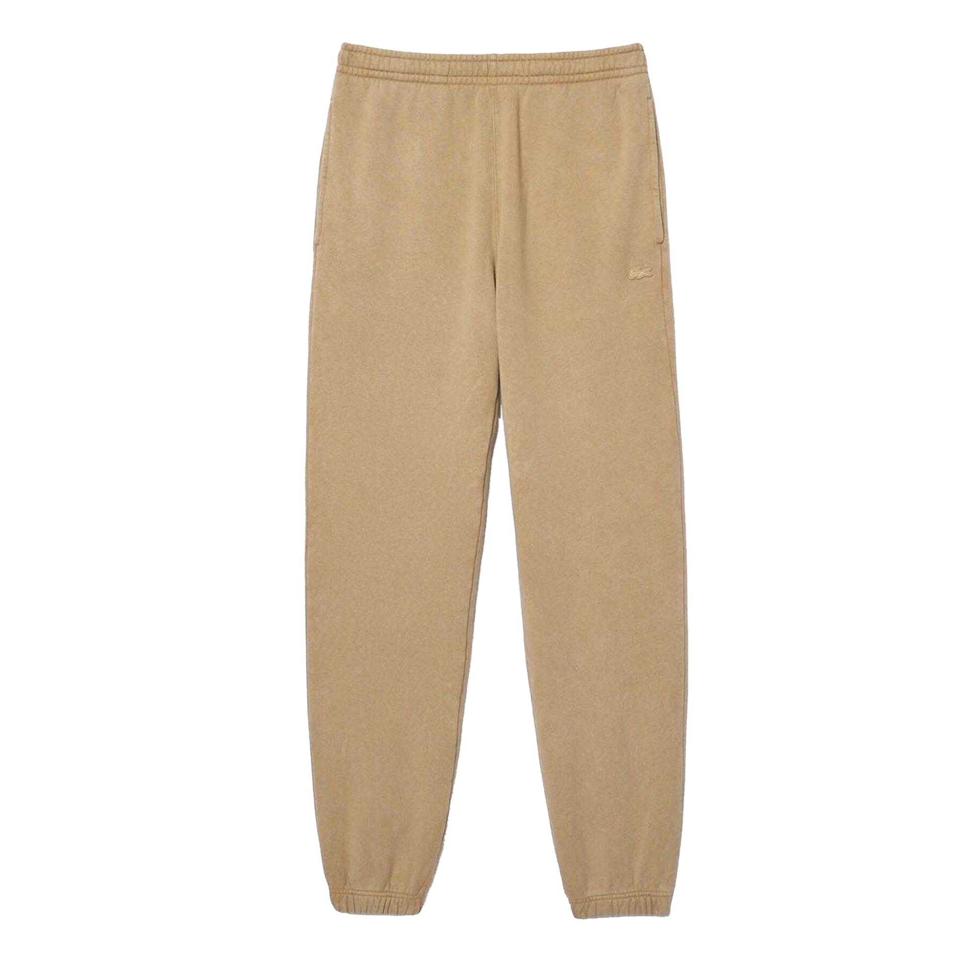 Beige - Front - Lacoste Unisex Adult Cotton Regular Jogging Bottoms