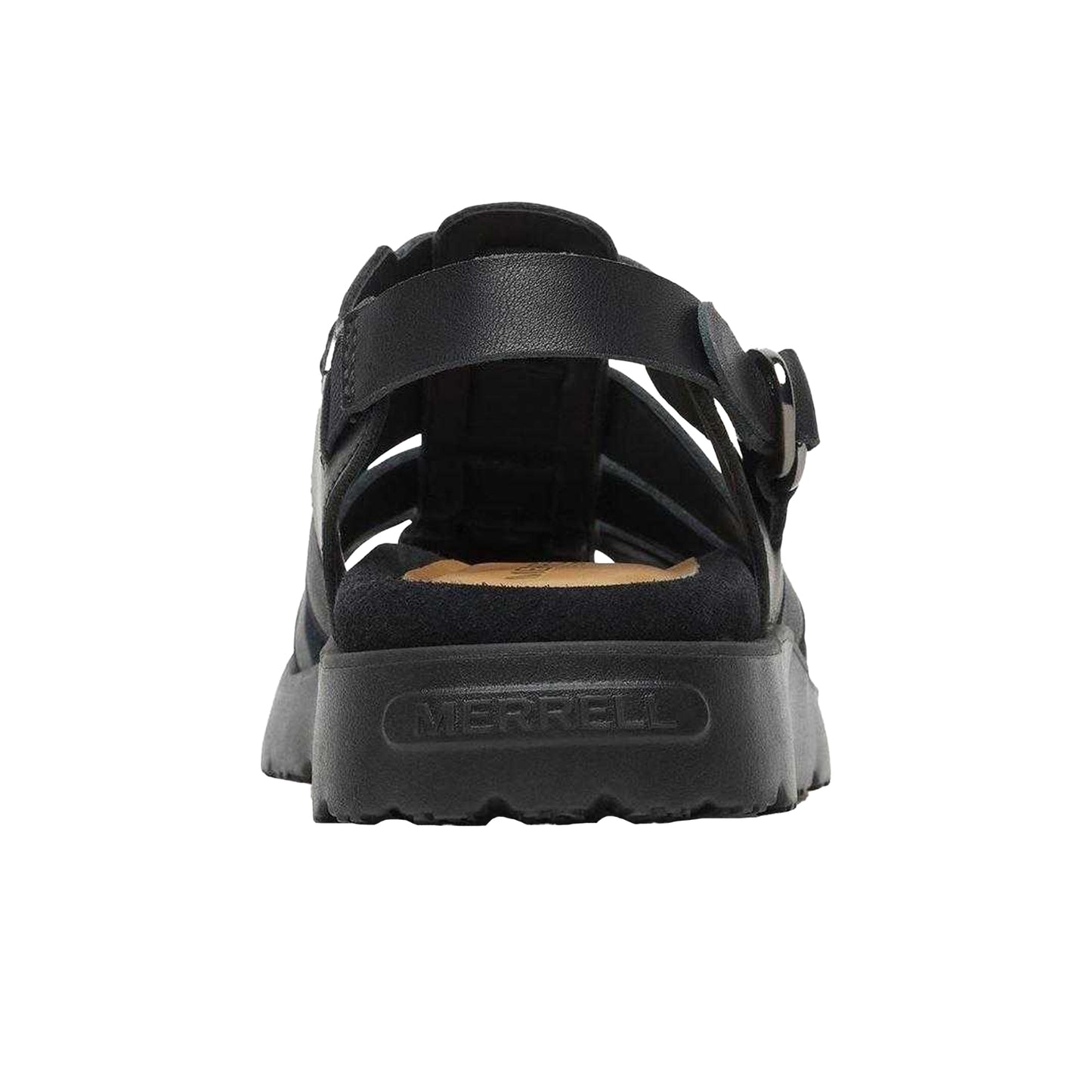 Black - Back - Merrell Unisex Adult Fisherman Leather Sandals
