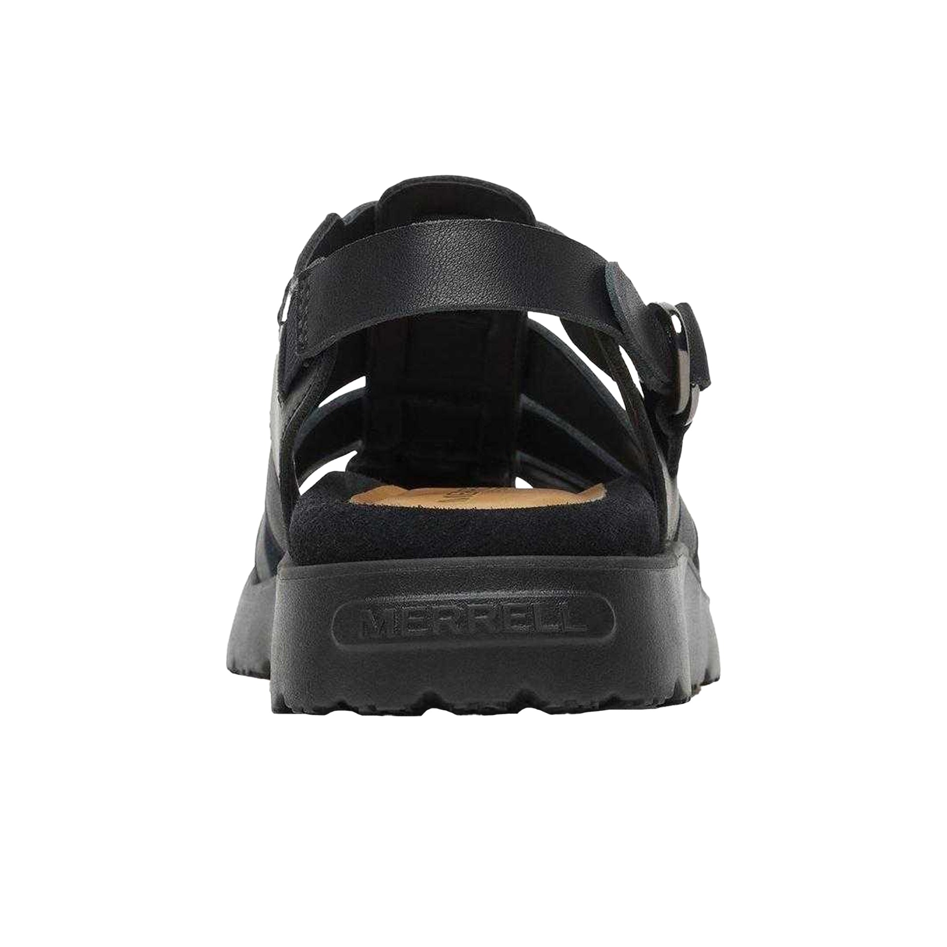 Black - Back - Merrell Unisex Adult Fisherman Leather Sandals
