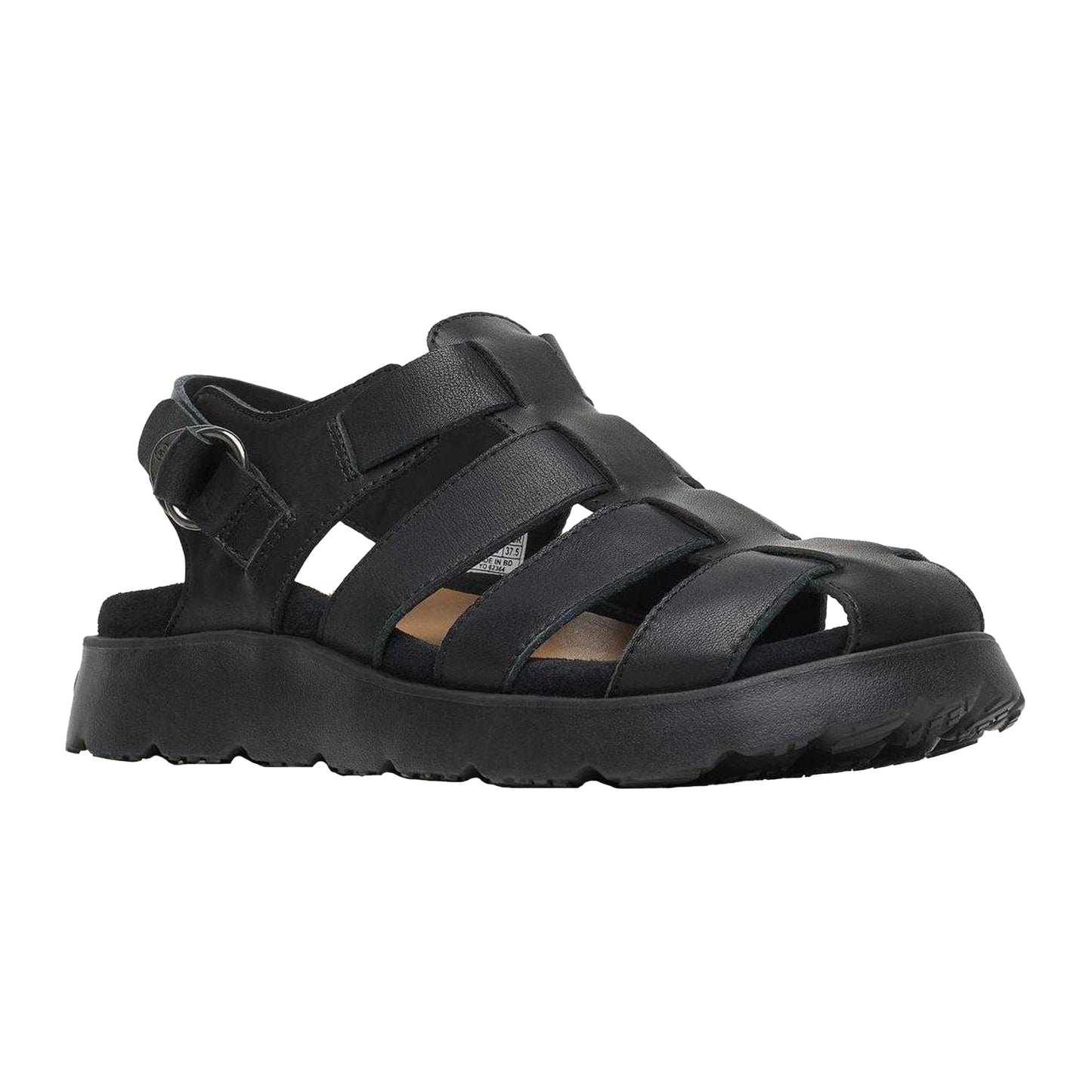 Black - Pack Shot - Merrell Unisex Adult Fisherman Leather Sandals