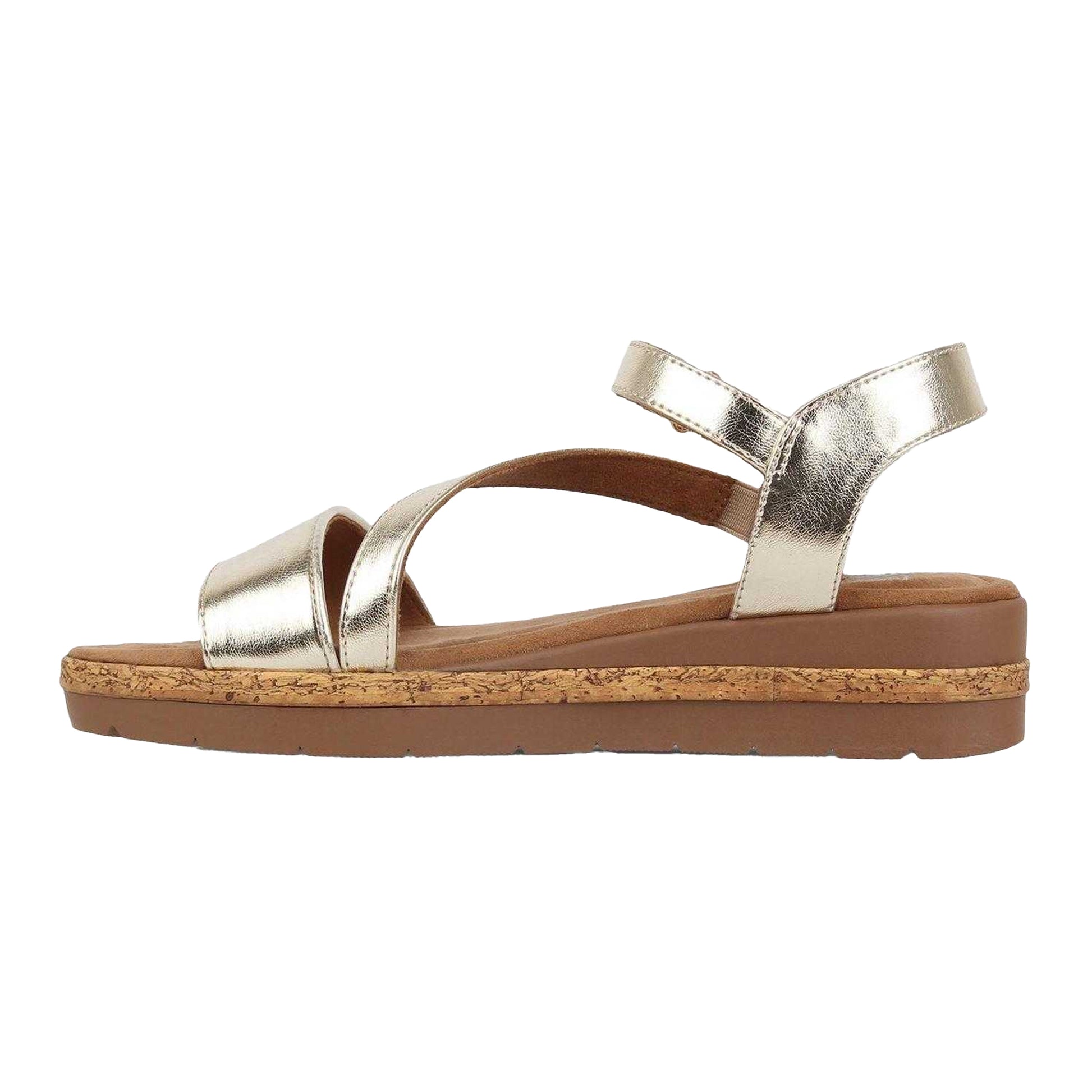 Gold - Back - Biba Womens-Ladies Wedge Sandals