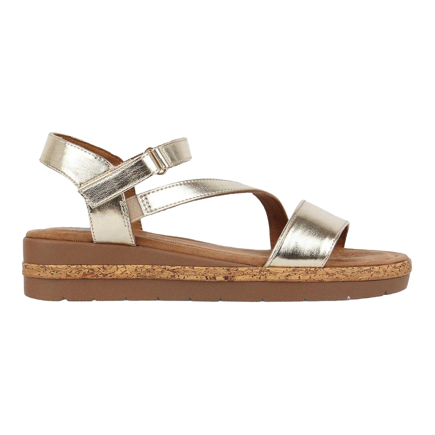 Gold - Front - Biba Womens-Ladies Wedge Sandals