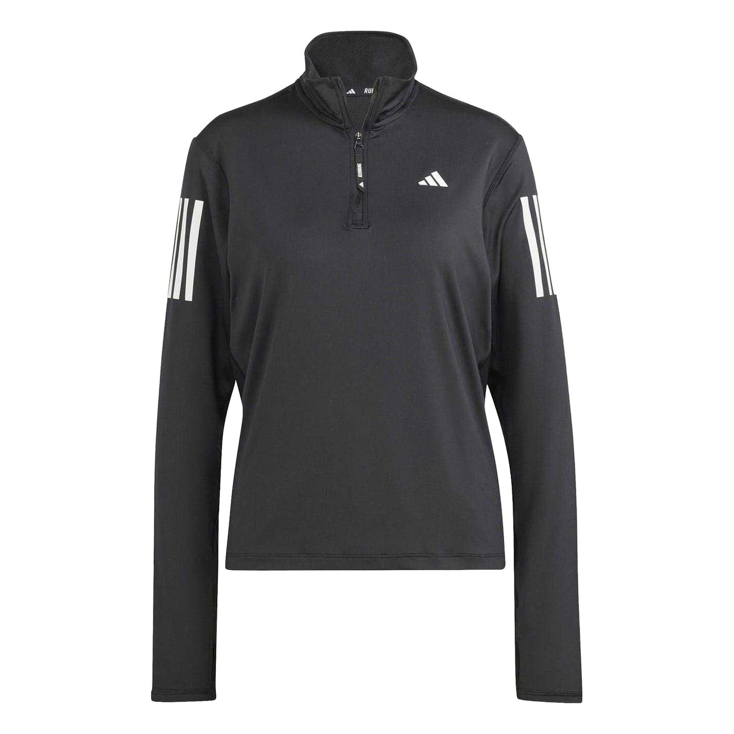 Black - Front - Adidas Womens-Ladies Own The Run Half Zip Top