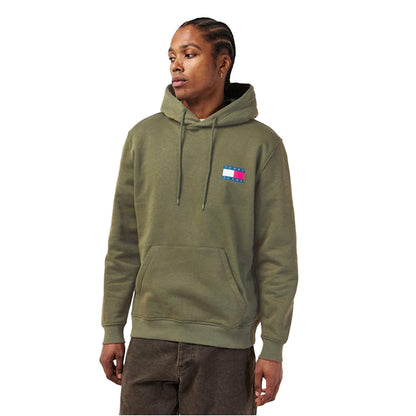 Pewter - Side - Tommy Jeans Mens Essential Cotton Hoodie