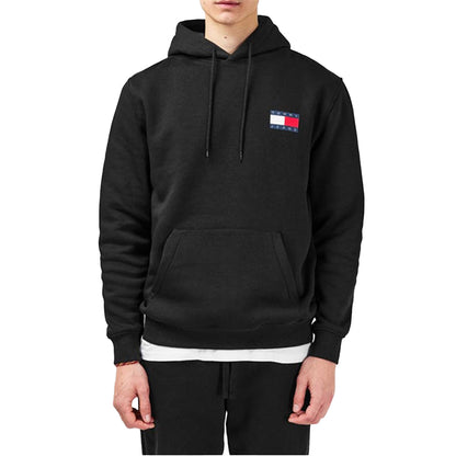 Black - Side - Tommy Jeans Mens Essential Cotton Hoodie