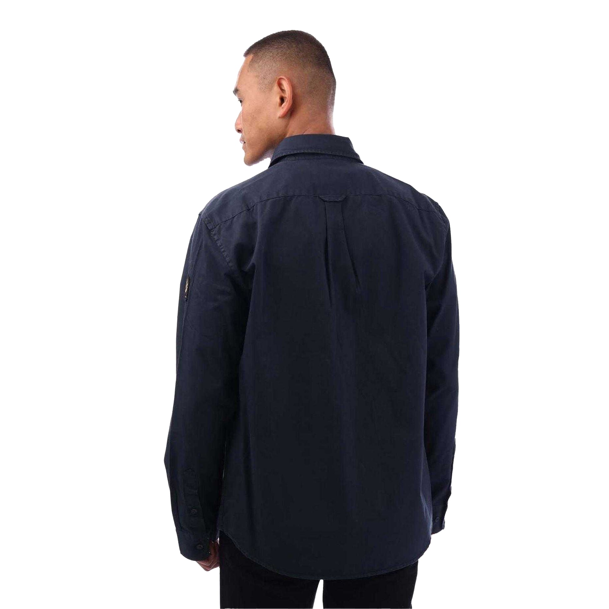 Navy - Back - Belstaff Mens Cotton Point Collar Shirt