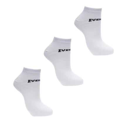 White - Front - Everlast Mens Logo Trainer Socks (Pack of 3)