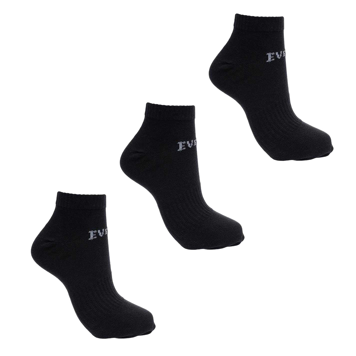 Black - Front - Everlast Mens Logo Trainer Socks (Pack of 3)