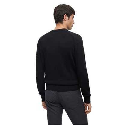 Black - Back - Boss Mens Raglan Long-Sleeved Sweater Top