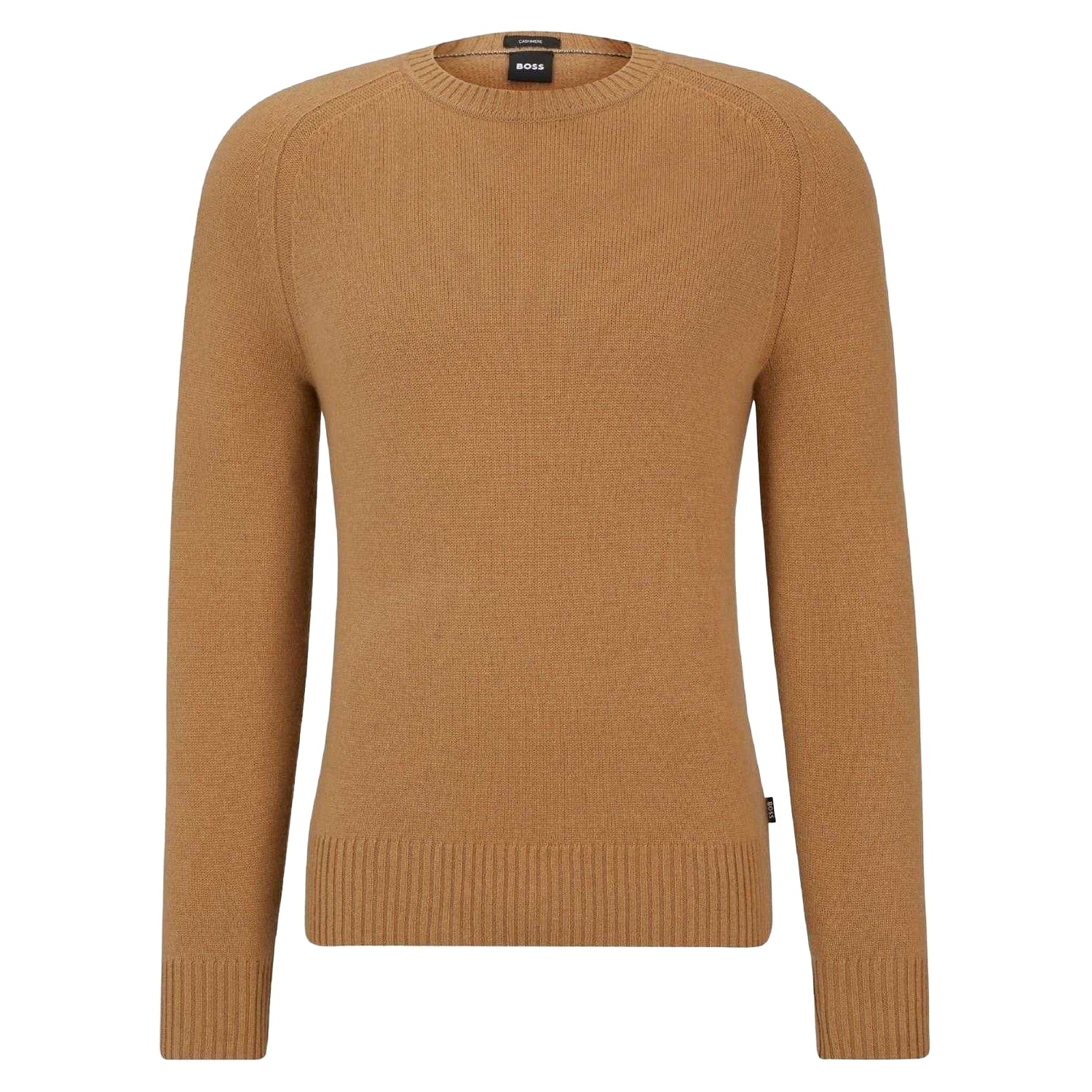 Beige - Front - Boss Mens Raglan Long-Sleeved Sweater Top