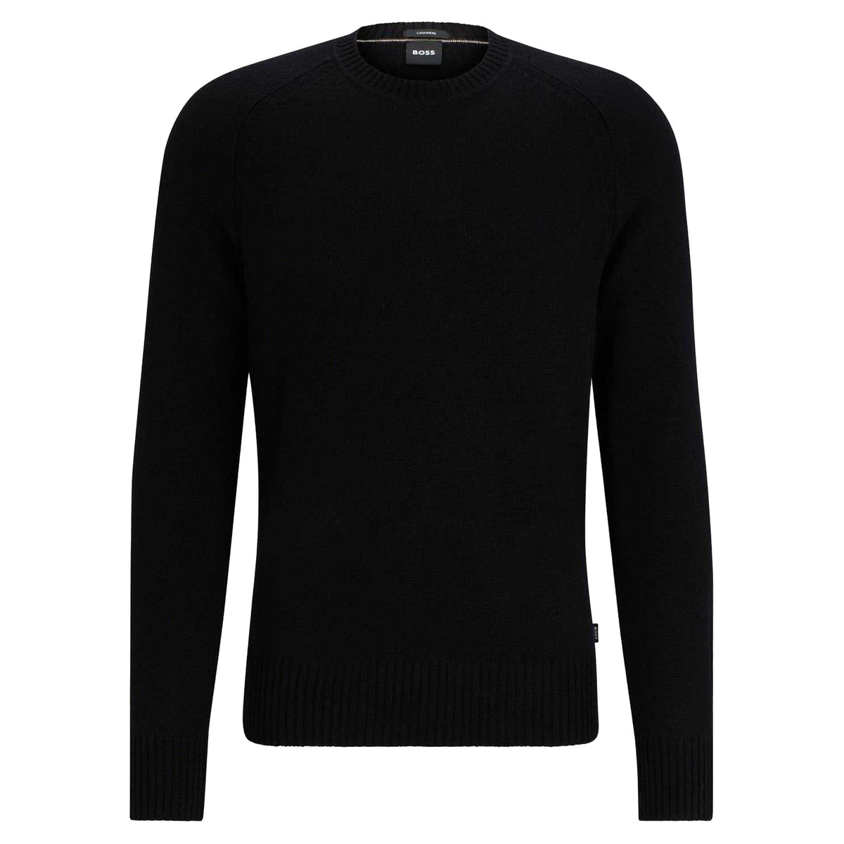 Black - Front - Boss Mens Raglan Long-Sleeved Sweater Top