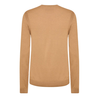 Beige - Back - Boss Mens Ribbed Sweater Top