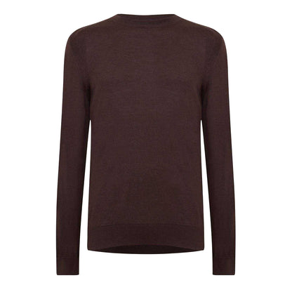 Brown - Front - Boss Mens Ribbed Sweater Top