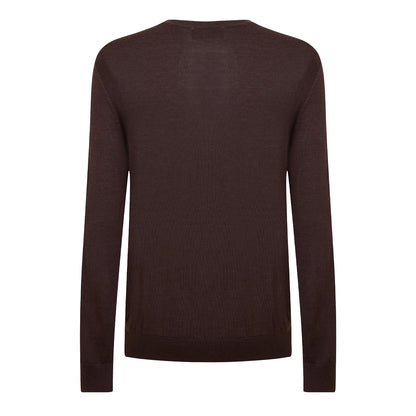 Brown - Back - Boss Mens Ribbed Sweater Top