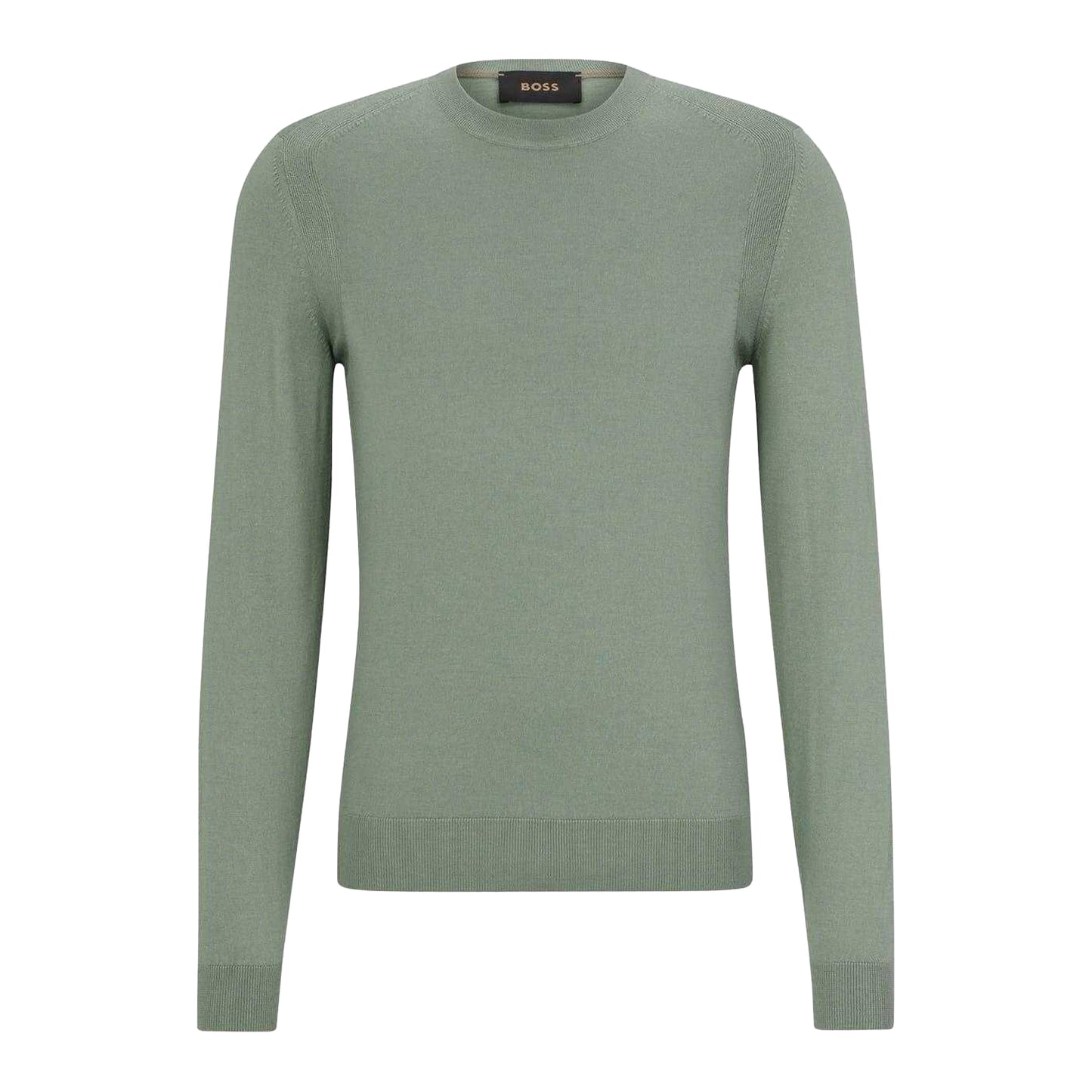 Light Green - Front - Boss Mens Ribbed Sweater Top