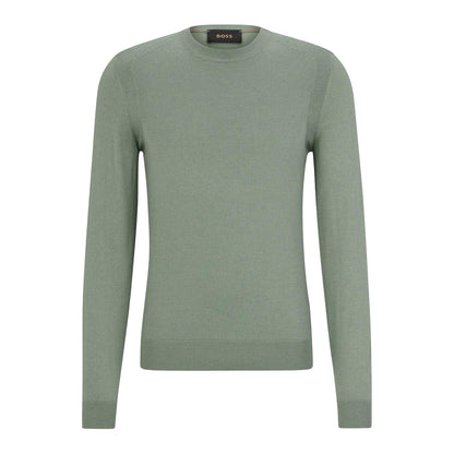 Light Green - Front - Boss Mens Ribbed Sweater Top