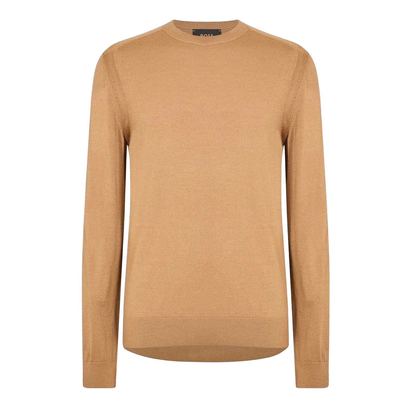 Beige - Front - Boss Mens Ribbed Sweater Top