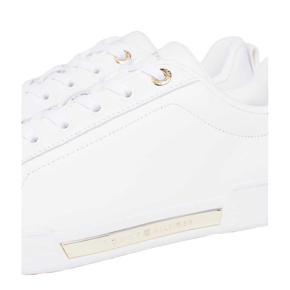 White - Lifestyle - Tommy Hilfiger Womens-Ladies Leather Cupsole Court Shoes