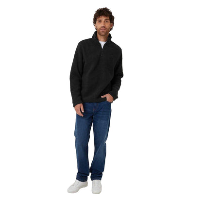 Black - Lifestyle - Threadbare Mens Teddy Fleece Quarter Zip Sweatshirt