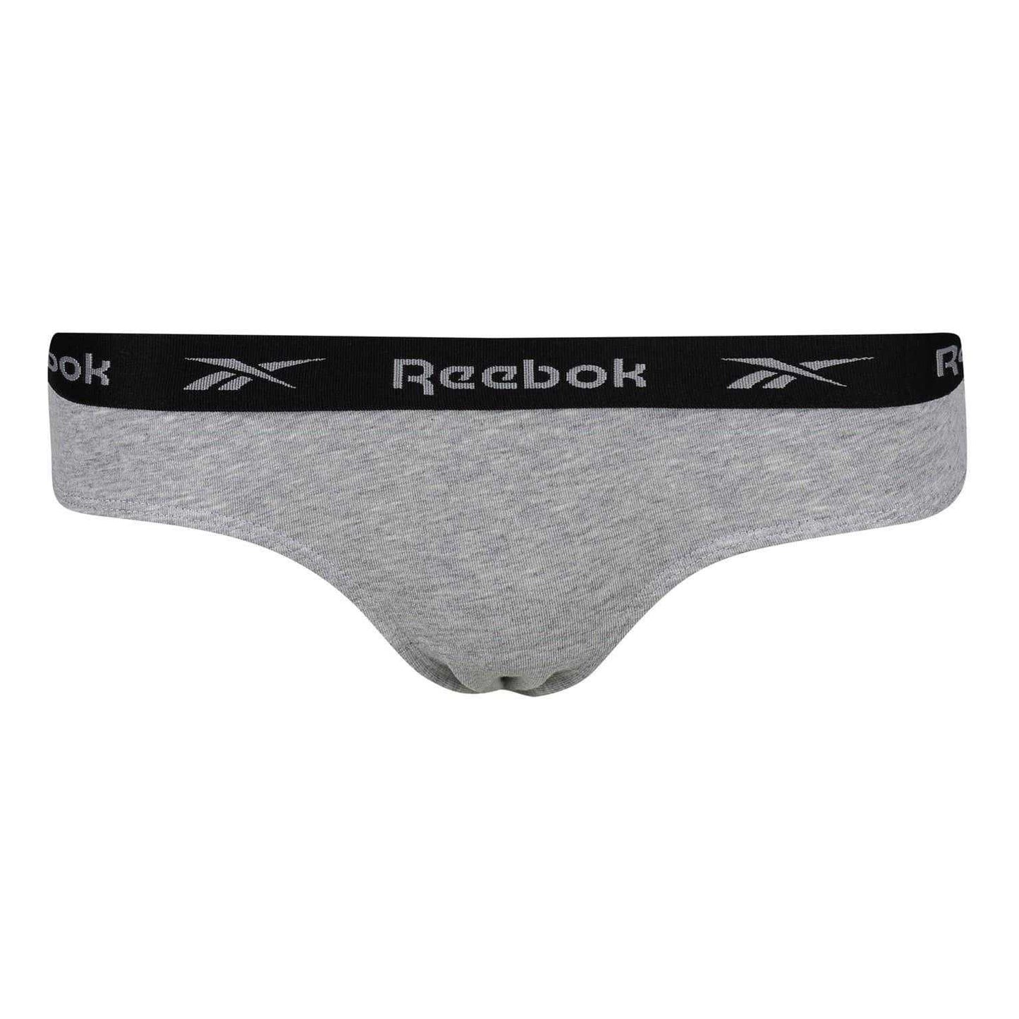 Black-White-Grey - Lifestyle - Reebok Womens-Ladies Carina Logo Briefs (Pack of 3)