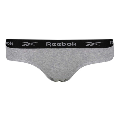 Black-White-Grey - Lifestyle - Reebok Womens-Ladies Carina Logo Briefs (Pack of 3)