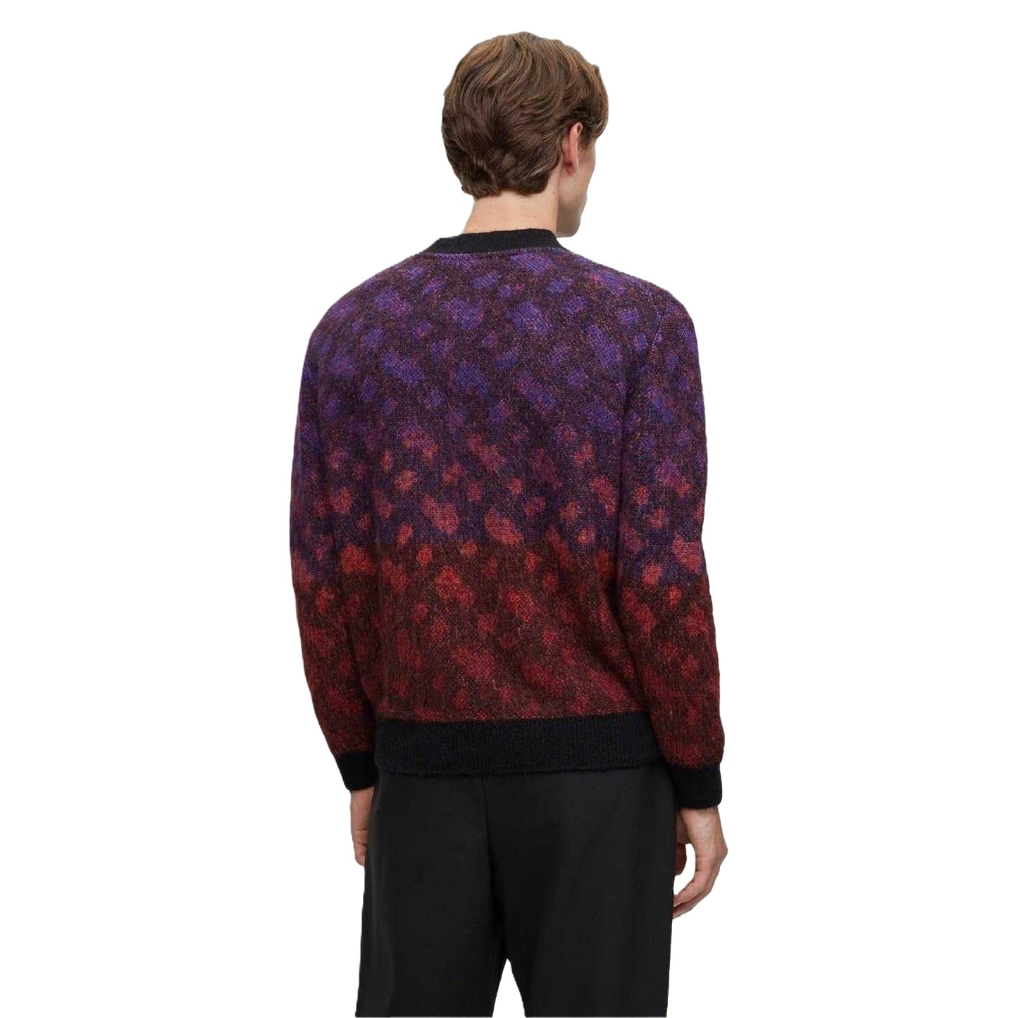 Black Blend - Back - Boss Mens Geometric Regular Jumper