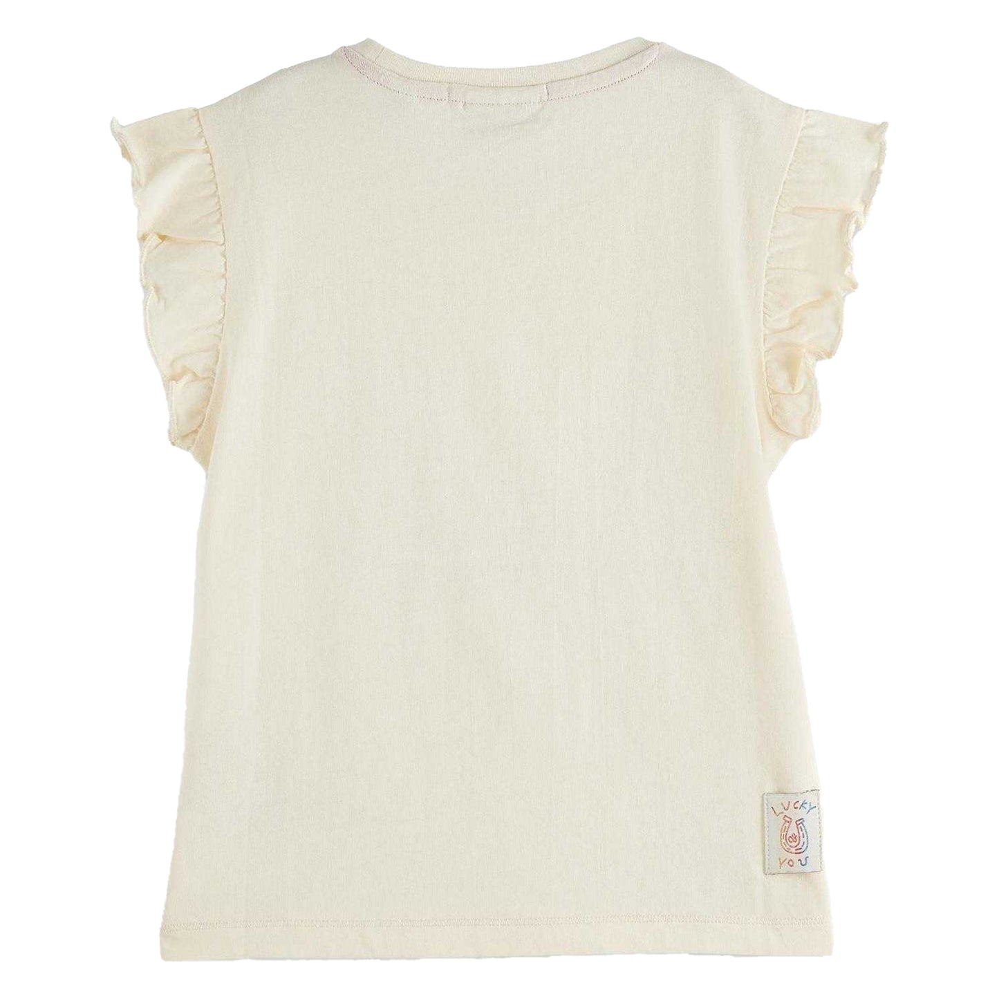 Cream - Back - Scotch And Soda Girls Embroidered T-Shirt