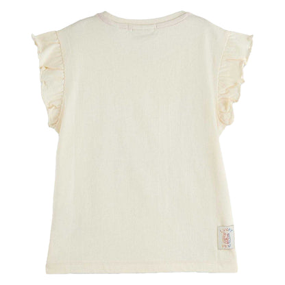 Cream - Back - Scotch And Soda Girls Embroidered T-Shirt