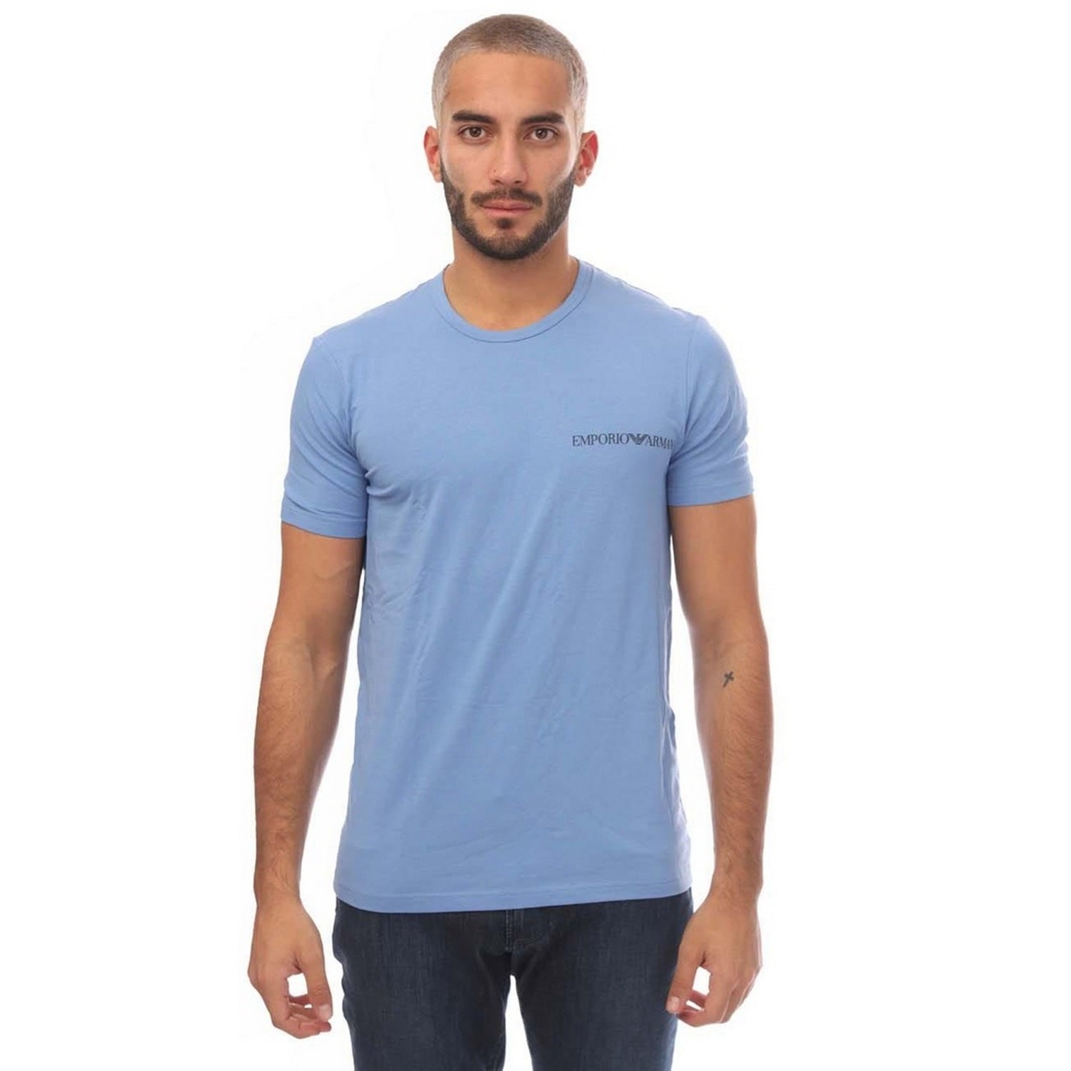 Black-Blue - Back - Emporio Armani Mens T-Shirt (Pack of 2)