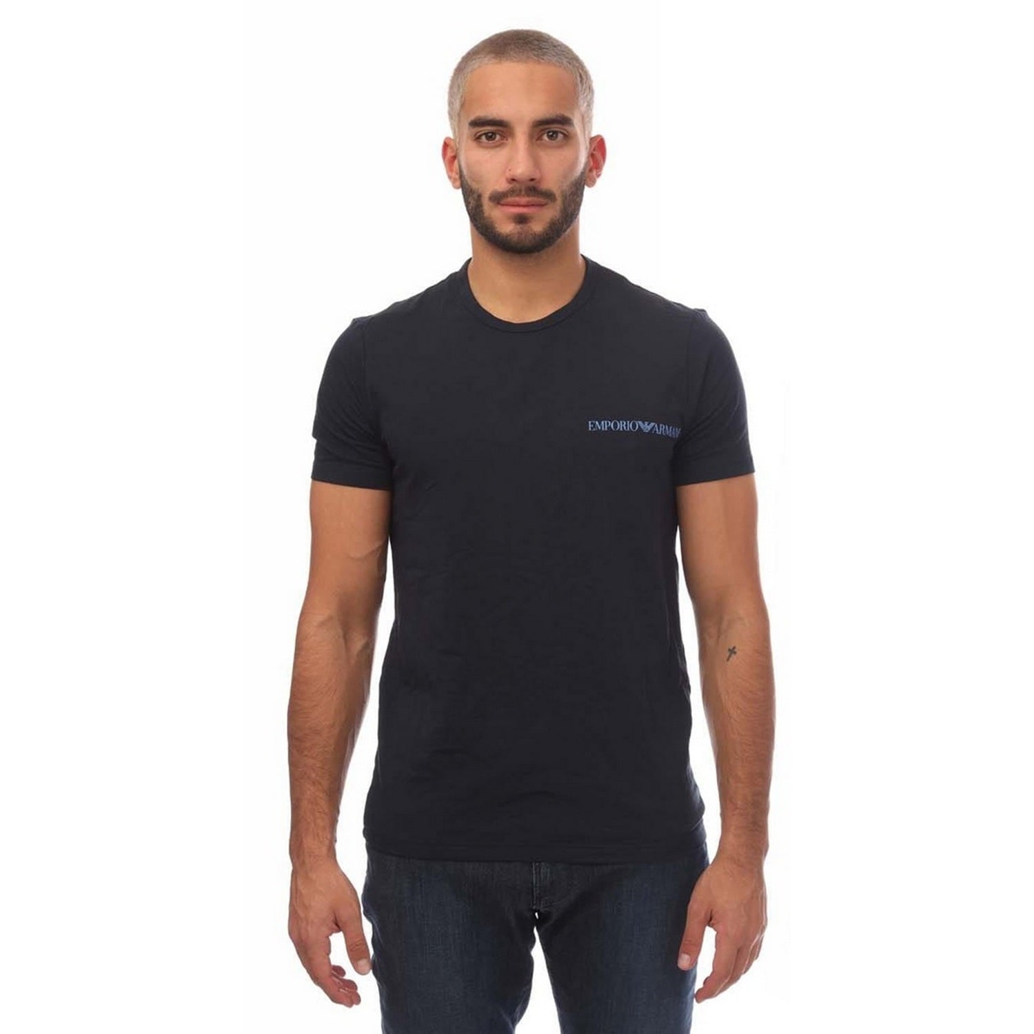 Black-Blue - Side - Emporio Armani Mens T-Shirt (Pack of 2)