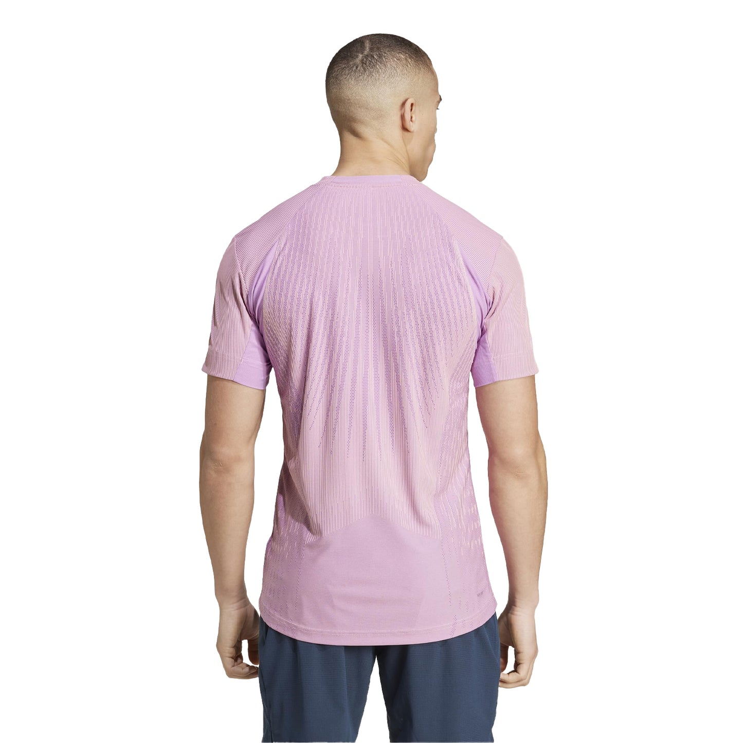 Pink - Back - Adidas Mens AirCool Crew Neck Short-Sleeved T-Shirt
