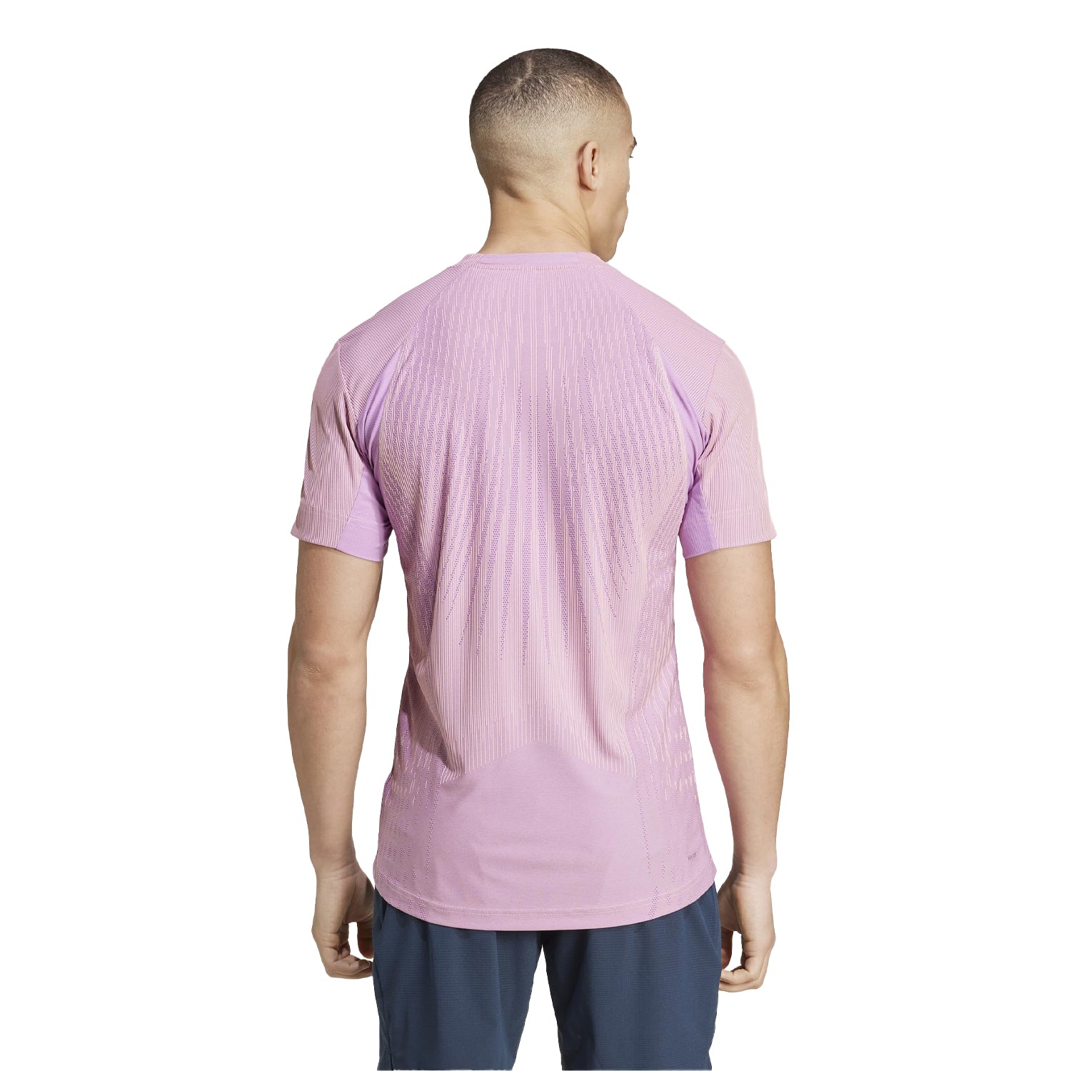 Pink - Back - Adidas Mens AirCool Crew Neck Short-Sleeved T-Shirt