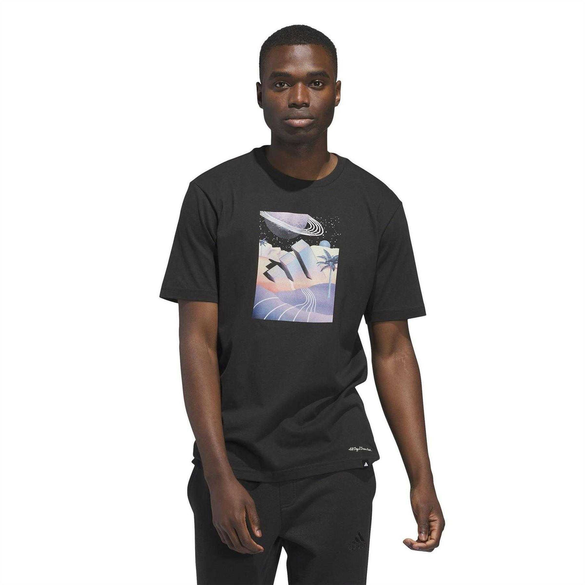 Black - Lifestyle - Adidas Mens Galaxy Logo T-Shirt