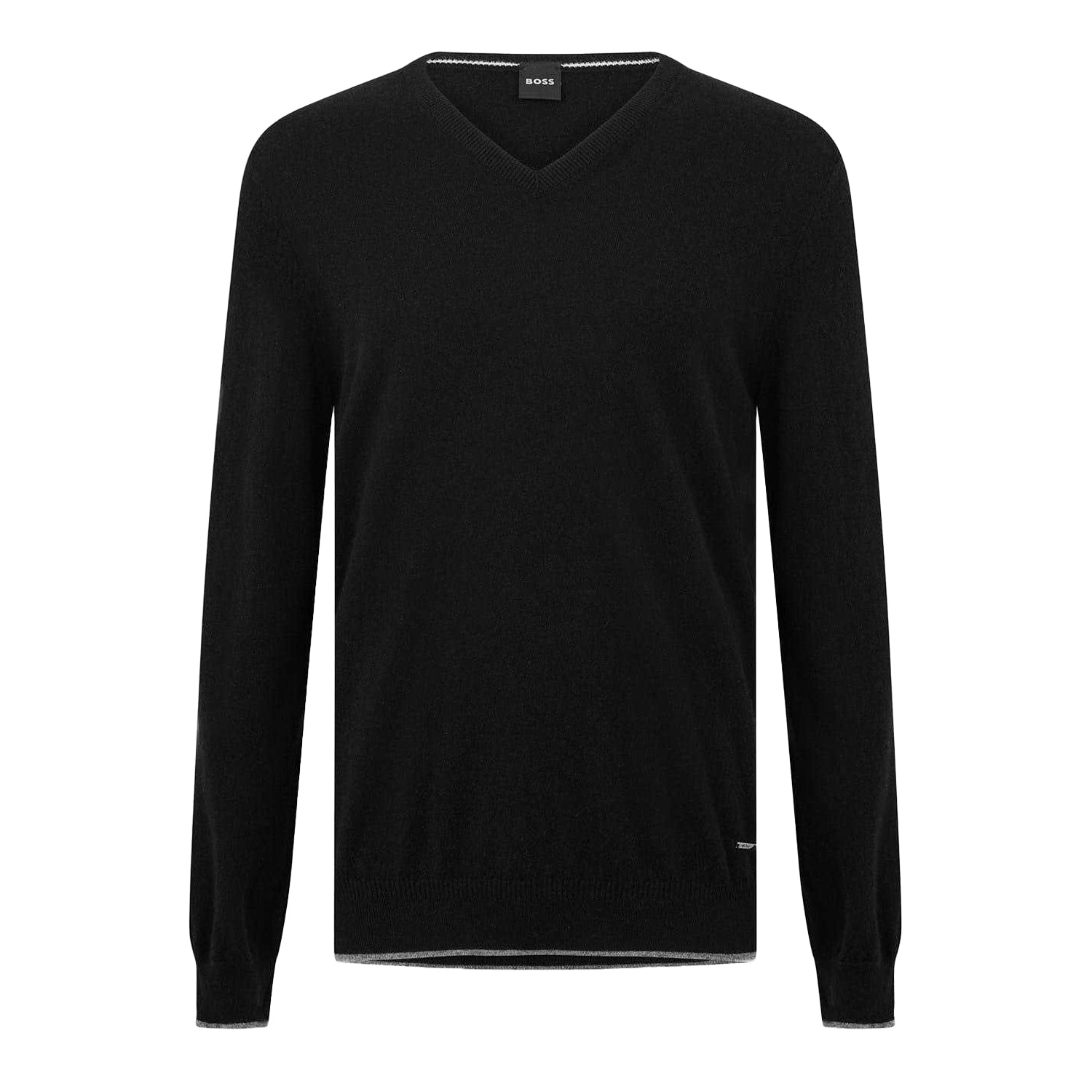 Black - Front - Boss Mens Ettore Regular Top