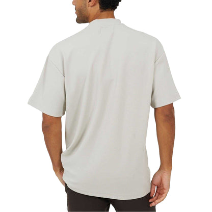 Grey - Back - Brave Soul Mens Turtle Neck Relaxed Fit T-Shirt
