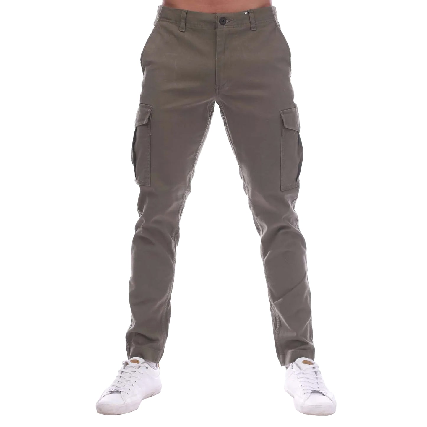Olive - Front - Jack And Jones Mens Dean Cargo Trousers