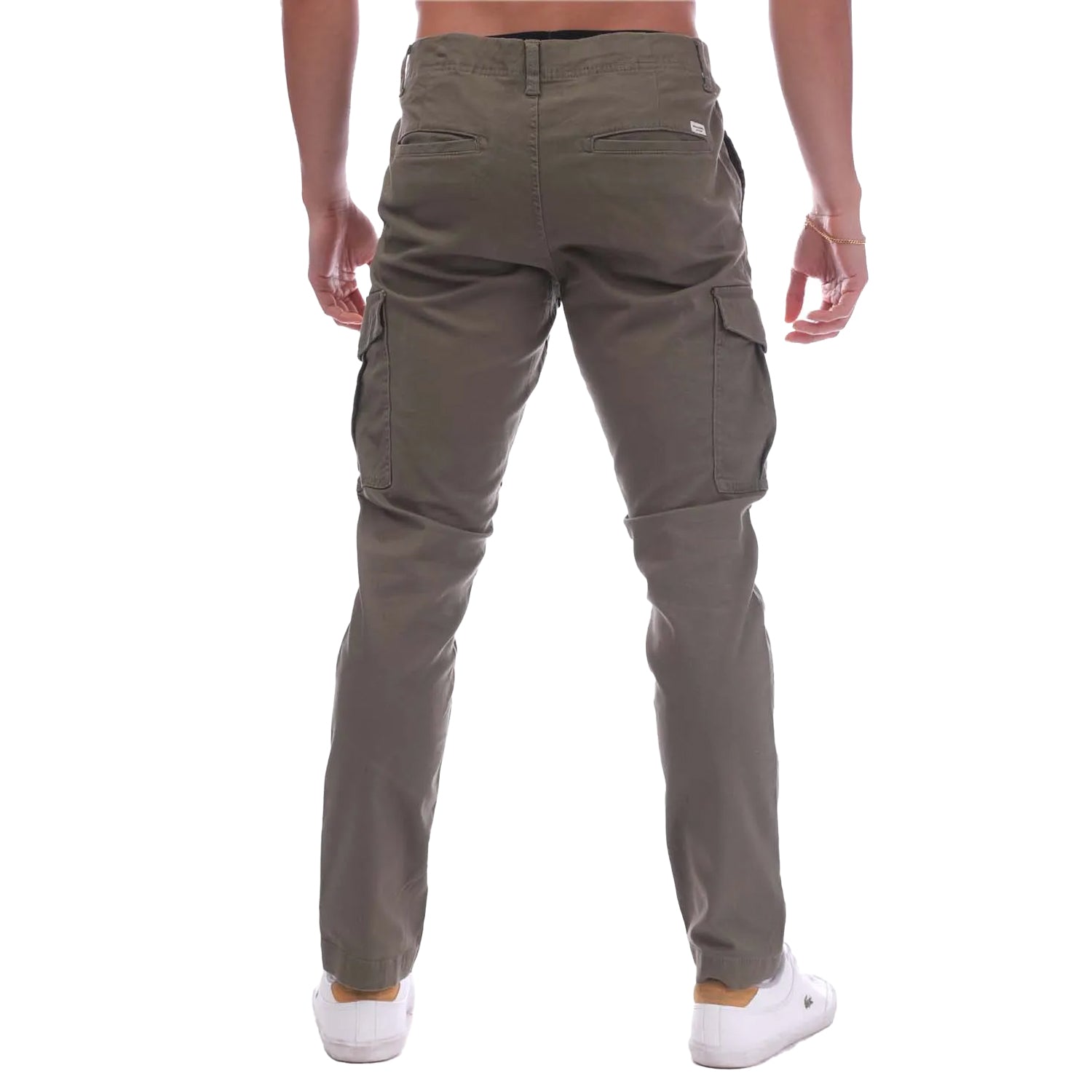 Olive - Back - Jack And Jones Mens Dean Cargo Trousers