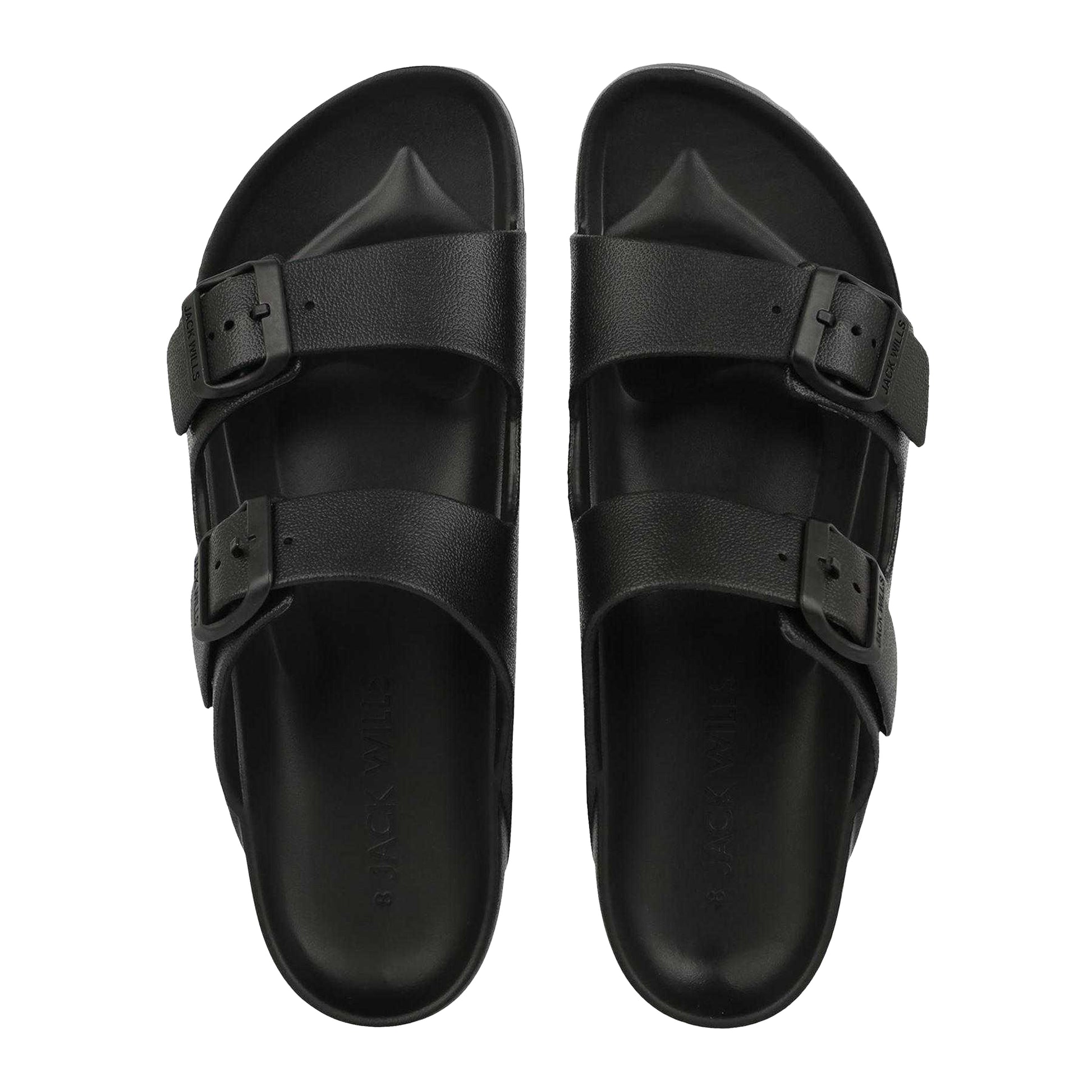 Black - Side - Jack Wills Mens Straps Sandals
