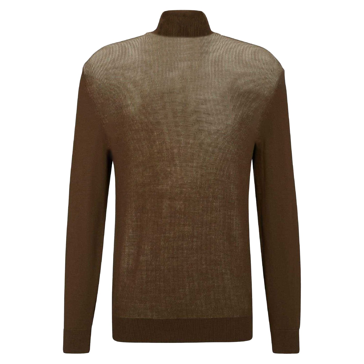 Green - Back - Boss Mens Funnel Neck Regular Sweater Top
