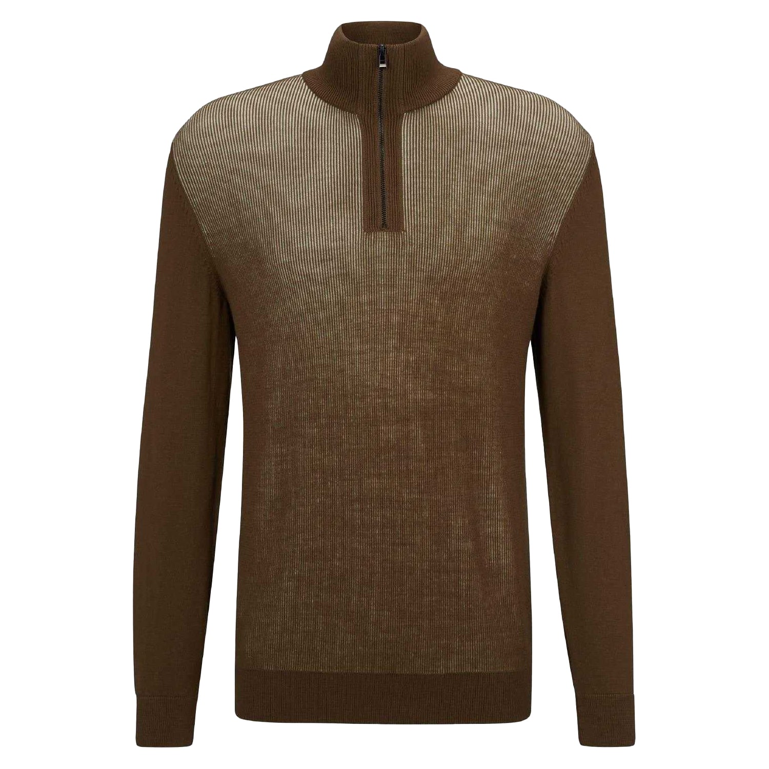 Green - Front - Boss Mens Funnel Neck Regular Sweater Top