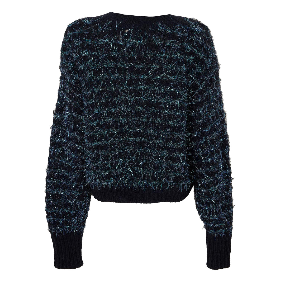Black Blend - Back - Boss Womens-Ladies Metallic Thread Regular Long-Sleeved Sweater Top
