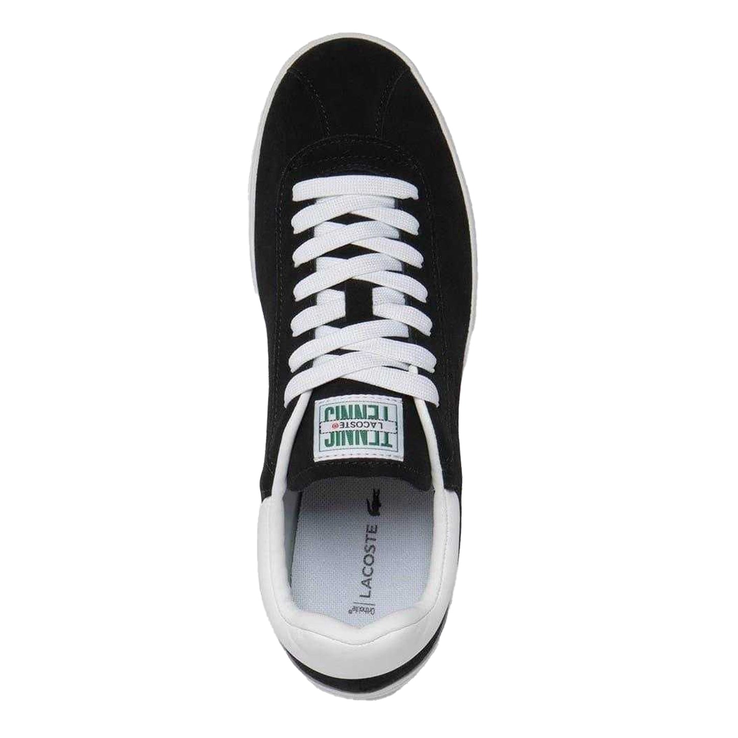 Black-White - Back - Lacoste Mens Baseshot Suede Trainers