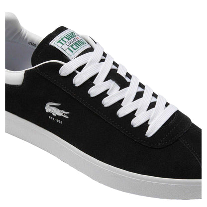 Black-White - Lifestyle - Lacoste Mens Baseshot Suede Trainers