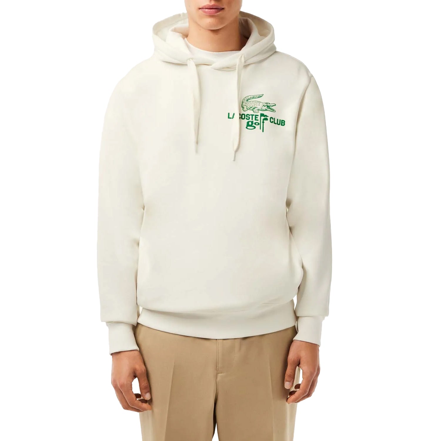 Cream - Side - Lacoste Mens Golf Pull Over Hoodie