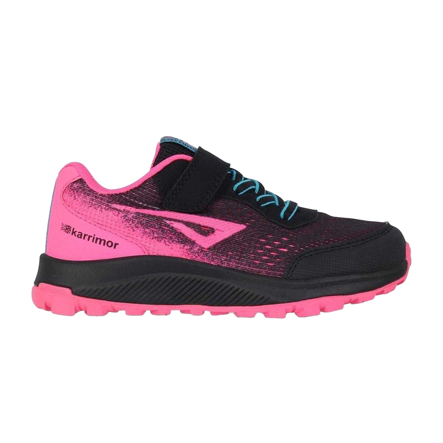 Black-Pink - Front - Karrimor Girls Tempo Trail Trainers