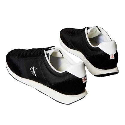 Black-White - Back - Calvin Klein Mens Retro Suede Trainers